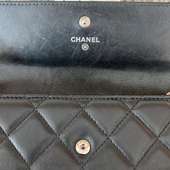 Chanel Black Lambskin Flap Wallet With Silver CC - Picture 9 of 16